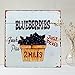 Barnyard Designs 'Fresh Picked Blueberries' Retro Vintage Metal Tin Bar Sign, Decorative Wall Art Signage, Primitive Farmhouse Country Kitchen Home Décor, 11
