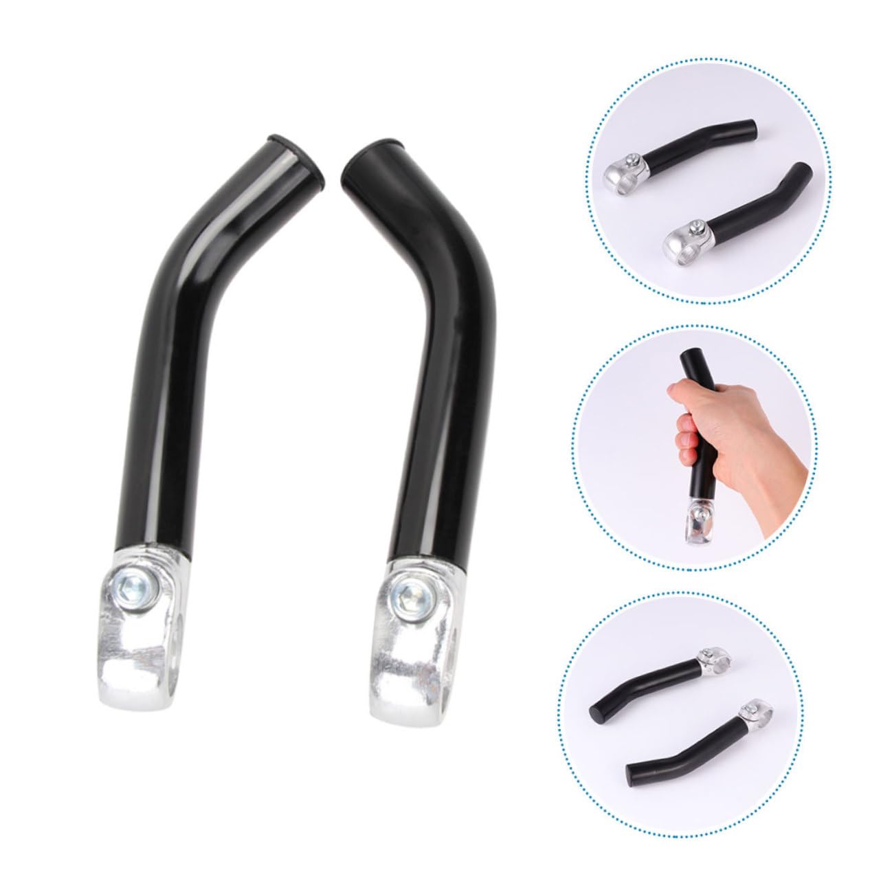 Embouts de Guidon pour Vélos 4 Pièces en Alliage D’Aluminium Noir