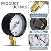 Innfeeltech 1 Pcs 40mm Well Pump Pressure Gauge BSP 1/8" 0-7 Bar 0~100 Psi with 3 Pieces Bushing 1/8" to 1/4", 1/8" to 3/8" and 1/8" to 1/2" One Teflon Tape, Radial #2
