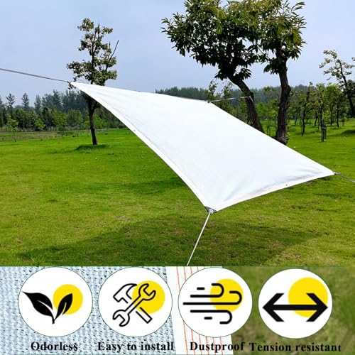 Toldo transpirable protector solar blanco tipo vela para jardín 8