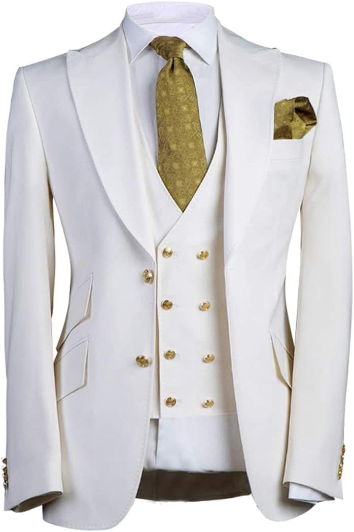 Classic Man Suits Tailor Suit Pesked Lapel Groom Tuxedos Edge Jacket Wedding Clothes Tilt Pocket Groom Dinner