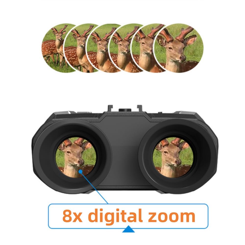 Occhiali per la visione notturna, Dispositivo for la visione notturna Binocolo a infrarossi Telescopio digitale da caccia con zoom 4-12x Giorno e notte a doppio uso per il campeggio e la caccia