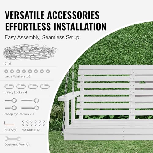 Vevor PORCH SWING 5 FT Patio Bench Swing For Courtyard & Garden, Upgraded 880 Lbs Strong Load Capacity, Heavy Duty Swing Chair Bench thumb #4