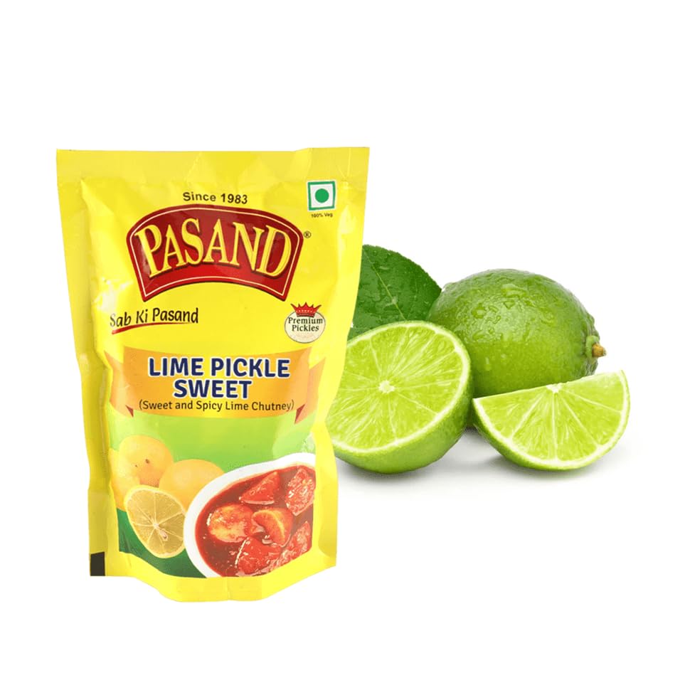 Pasand Lemon Pickle (Sweet & Spicy) | 200g Seal Packed Pouch | Homemade Taste | Real Ingredients | Traditional Indian Achar