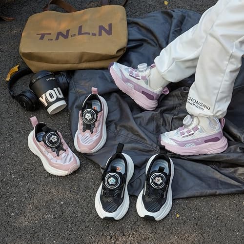 Kids Unisex Fashion Sport Sneakers, Spruce Seamless Hot-Trimming On Mesh Upper, EVA SBS-Blend Sole, Hook & Loop Fastener/Quick Lace Dial Closure Available2