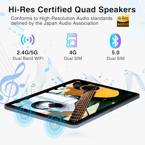 Image of DOOGEE 12 Inch Tablets Android 14, T20 Ultra 2.4K Android Tablet with 32GB RAM 256GB ROM, Helio G99 8-Core Processor, 10800mAh Battery,4 Speakers, 4G Dual Sim Cellular Tablets, Gray