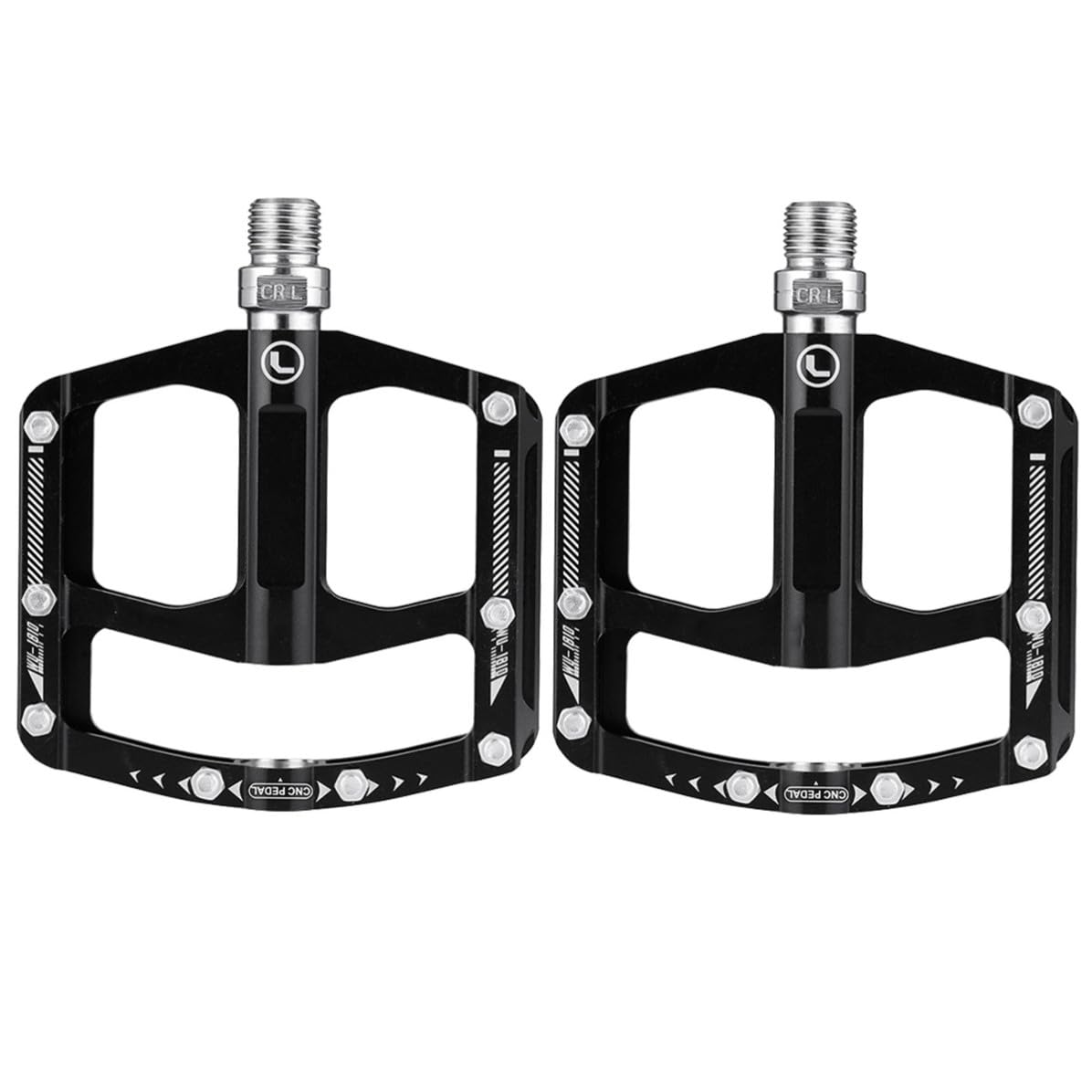 Pedales Aleación de Aluminio de Plataforma para Bicicleta de Montaña Negro