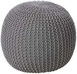 Urban Lifestyle | Large Round Cotton Knitted Ottoman Pouf Seat