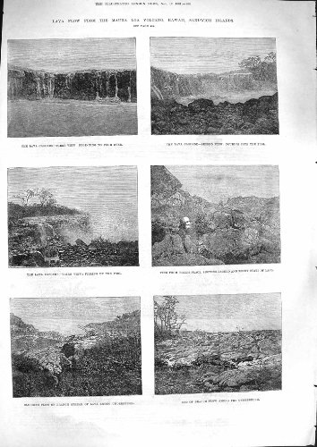 Montagne 1881 de Sandwich d'Hawaï de Volcan de Mauna LOA de Lave