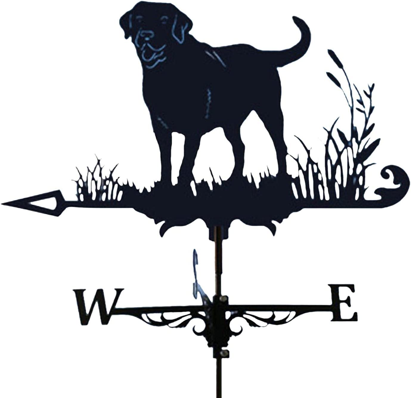 WIQUYBML Weathervanes for Garden Metal Wind Vane Roof Mount Weathervan Halloween Weather Vanes Roofs, Yard, Cupola/Labrador/62 * 32Cm