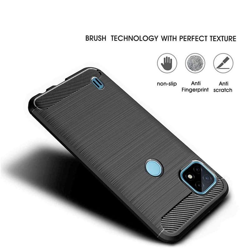Image of Hybrid Carbon Fiber Back Case for Realme C21 (Black)
