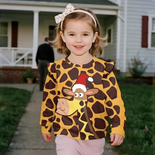 Girl Sweatshirt Clothes Ruffle Sleeves Warmth Girls Graphic Long Sleeve Crewneck Sweatshirts Casual Fall Winter Tops4