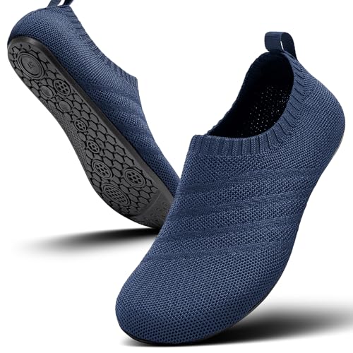 Sosenfer Hausschuhe Herren Damen Barfuss Schuhe Damen Rutschfest Slip on Slipper Flache Barfusshausschuh Home Kuschelige Pantoffel Geschlossen Unisex