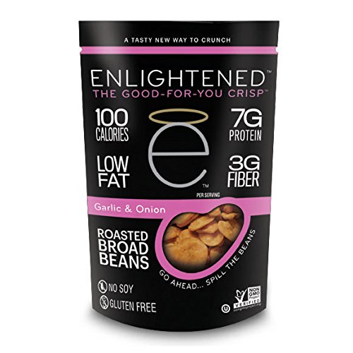 Enlightened Plant Protein Gluten Free Roasted Broad (Fava) Bean Snacks, Garlic and Onion, 3.5 Ounce
