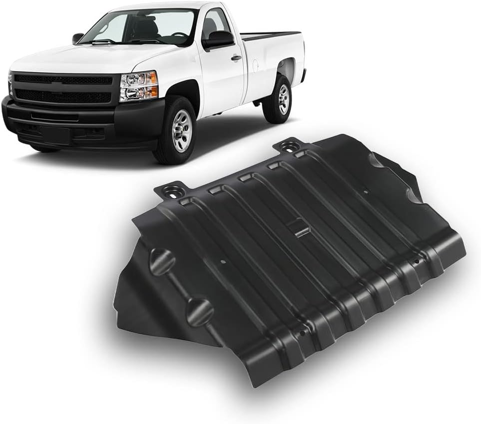 PIT66 Front Black Engine Splash Shield, Compatible with 07-14 Cadillac Escalade/07-13 GMC Sierra 1500/07-14 GMC Yukon/07-13 Chevy Silverado 1500/07-14 Chevy Tahoe