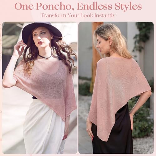 Image of Women Sheer Poncho Shrug Summer Sheer Blouse Top Lightweight Poncho Bolero for Evening Dress
