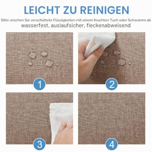 DWCN Khaki Leinenoptik Tischdecke 135x180cm Abwaschbar Outdoor Wetterfest – Ansicht 3