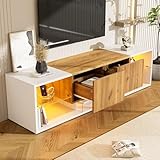 GRAND ESPACE DE RANGEMENT : Ce meuble tv offre un espace généreux pour organiser votre salon. Avec trois niveaux de rangement et deux grandes tiroirs, il permet de ranger facilement magazines, livres ou encore DVDs. Il transforme votre pièce en un espace ordonné et accueillant, parfait pour le quotidien.