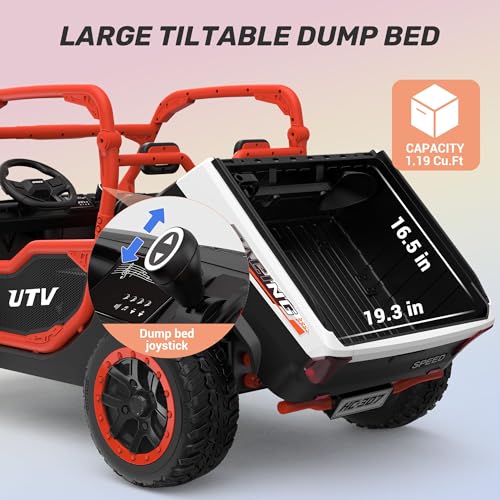 Image of ANPABO 24V Ride On Toys, 2 Seater, 4x75W, w /Remote Control, Orange