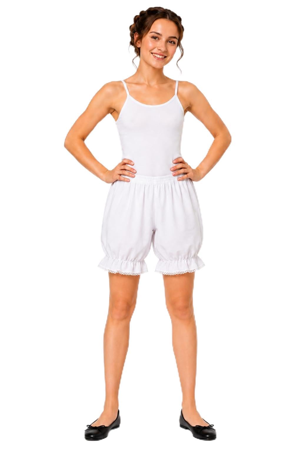The Dragons Den Adults White Victorian Raggy Doll Christmas Bloomers Big Knickers Fancy Dress [Size 14-18]
