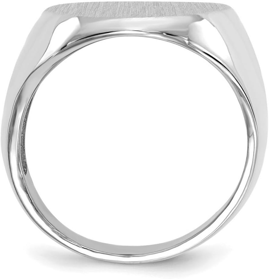 JewelryWeb 14k White Gold Polished Signet Ring Size 9 Ring for Women - Image 3