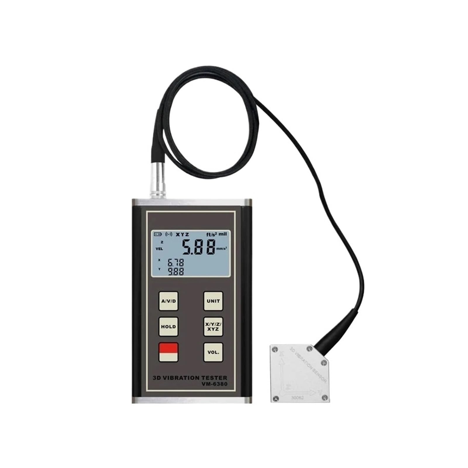 Gqnblvhzupdm Vm-6380 Vibration Tester Digital Vibration Meter Vm6370 Vibrometer With High Precision For Long-Term Use(Vm-6380)