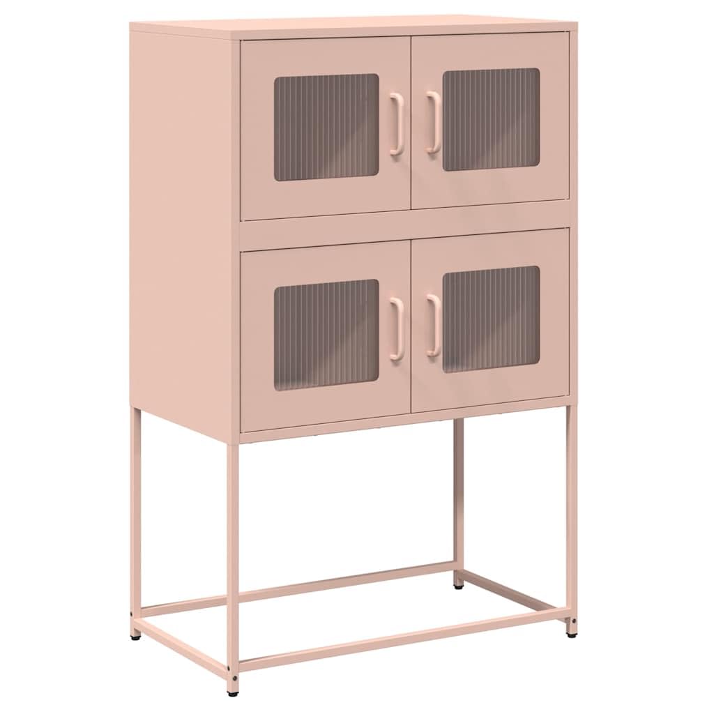 vidaXL Highboard Rosa 68x39x107 cm Stahl, Sideboard, Seitenschrank, Aufbewahrungsschrank, Schrank, Sideboard, Hochschrank, hohes Sideboard