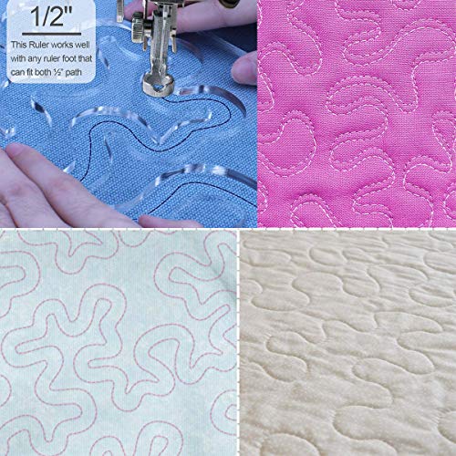 Fozza Using Meander Quilting Template For Quilting, Free Motion Quilting Rulers And Templates For Quilting Acrylic, Quilting Frames For Machine Quilting Ruler Free Motion Quilting Supplies #TOP3