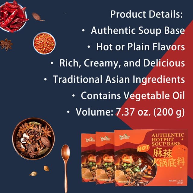 Miniatura 6 de Apexy Auténtica base de sopa HotPot, caliente, ricos sabores naturales de Sichuan, espesa y cremosa, ingredientes asiáticos clásicos, 7.37 onzas