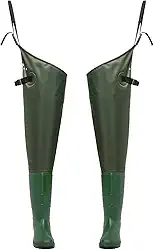 Vinlas Botas de quadril à prova d'água para homens e mulheres, PVC/Nylon Bota de pesca com sola de encaixe