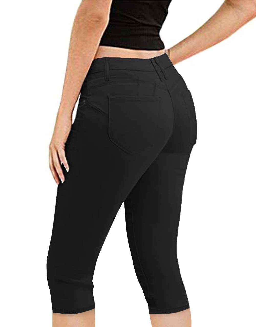 Hybrid & CompanyWomen's Butt Lift Super Comfy Stretch Denim Capri Short Jeans
