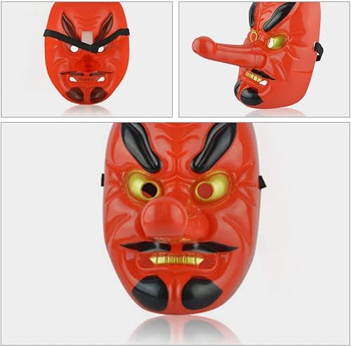 Miniatura 6 de VILLCASE Máscara japonesa Tengu Samurai Oni, máscara de fantasma, máscara de ninja, máscara de guerrero japonés, máscara punk, accesorio de cosplay