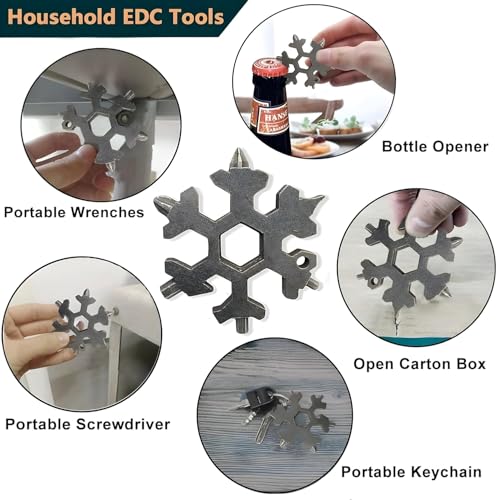 Versatile 18-in-1 Snowflake Multi-Tool with 18 Functions – Compact Utility Tool with Snowflake Design for Outdoors, DIY Projects, and Survival Gear -Unique Snowflake Design 4