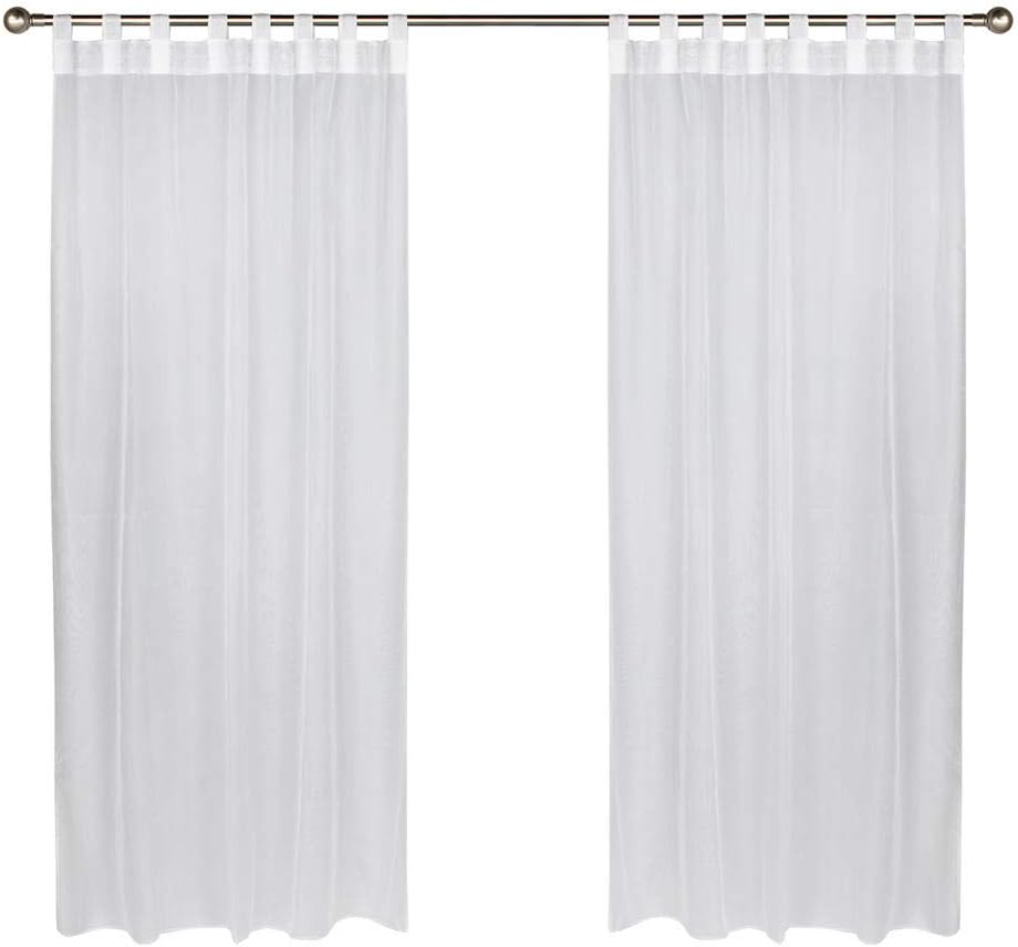 Outdoor Decor Escape Tab Top Curtain Panel-White, 54 x 108