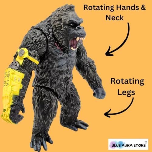 Image of FUNFOB Gorilla King Kong Action Figure Height -17cm Collectible PVC Multicolour | Kong Yellow with Band