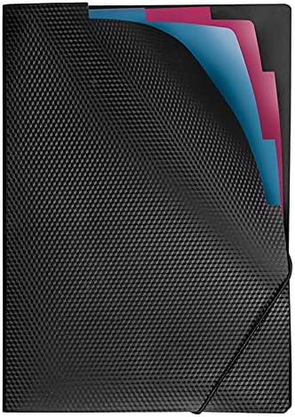 VELOFLEX Farde A4 12 Compartiments – Onglets Multicolores, PP Résistant, Fermeture Élastique, Transparent