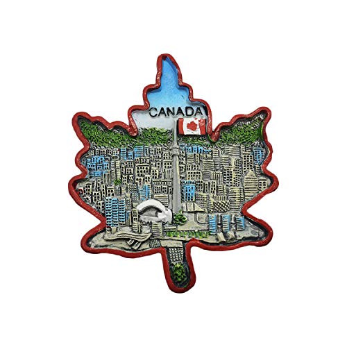 Wedare Magnet Canada 3D Maple Leaf Refrigerator Magnet Souvenir Resin Collection,Canada Fridge Magnet Gift Magnetic Sticker Home Kitchen Decoration
