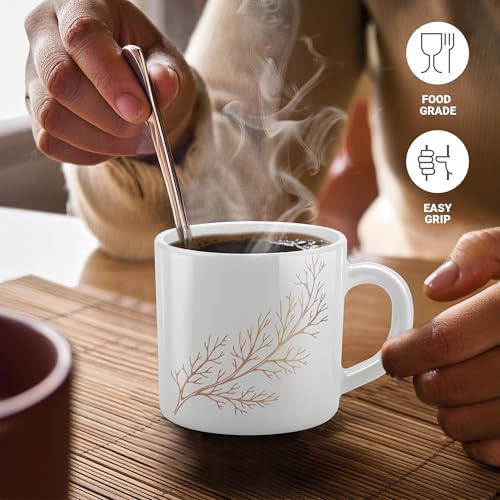 Image of Treo By Milton Opalware Amara 18 Silvia Cup Set | Microwave & Dishwasher Safe | Bone-Ash Free | Tempered Toughness | Set of 6, 180 ml Each | White | Mug Set for Tea, Coffee, Daily Use & Gifting