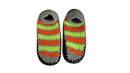 DN Creation Womens Warm Winter Colorful Booties Soft Rubber Sole Slipper Socks for Indoor Use