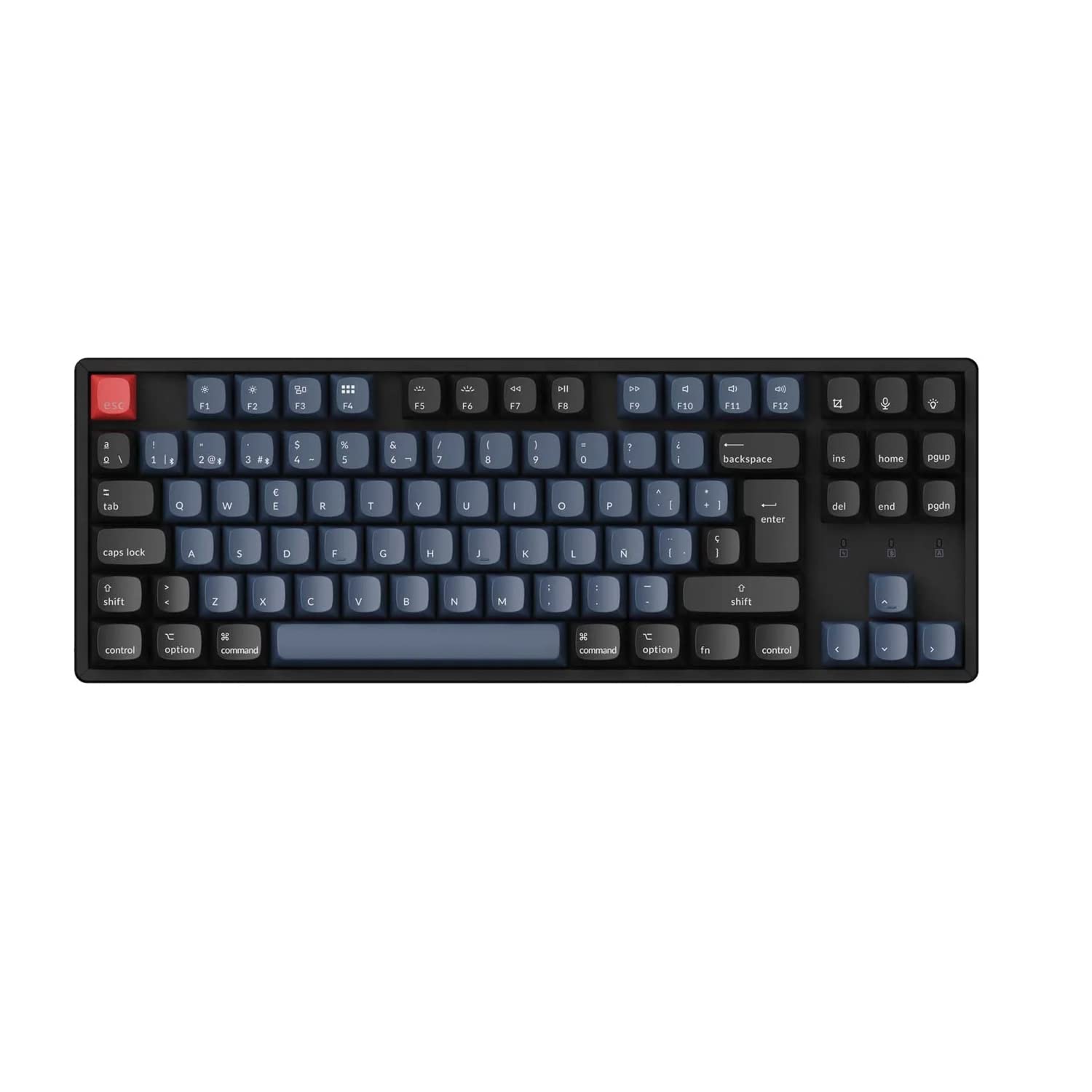 Keychron K8 Pro Wireless Teclado Mecánico Personalizado, 80% Diseño QMK/Via Macros Programable, RGB Backlight Hot-swappable Gateron G Pro Brown Switch para Mac Windows (ES Layout)
