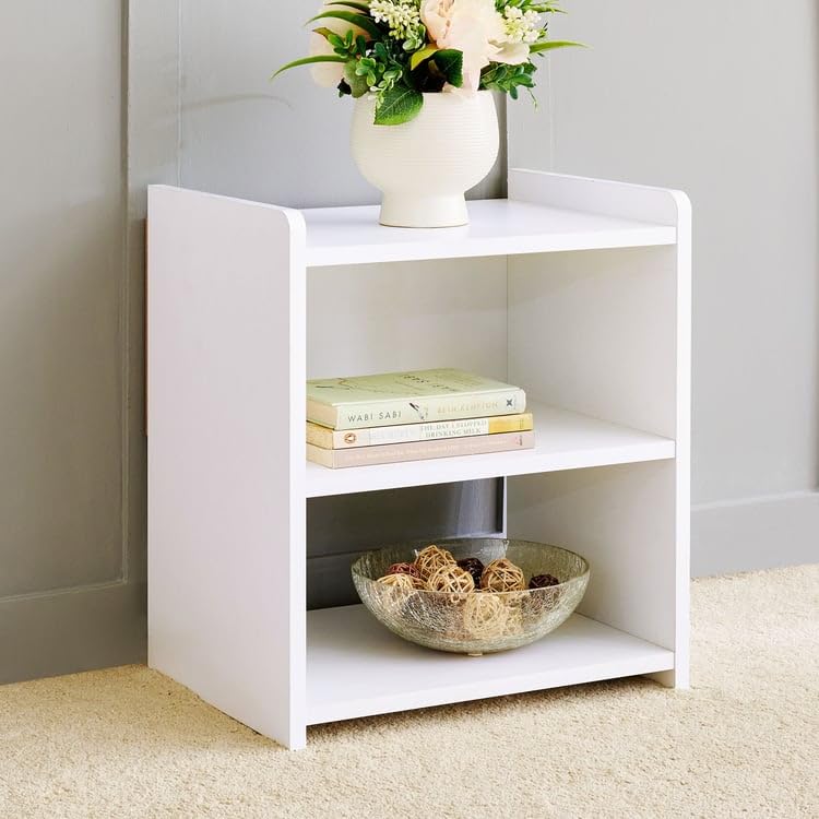 Image of Home Centre | Helios - Alton | Engineered Wood | Bed Side Tables | White | 1 Year Warranty