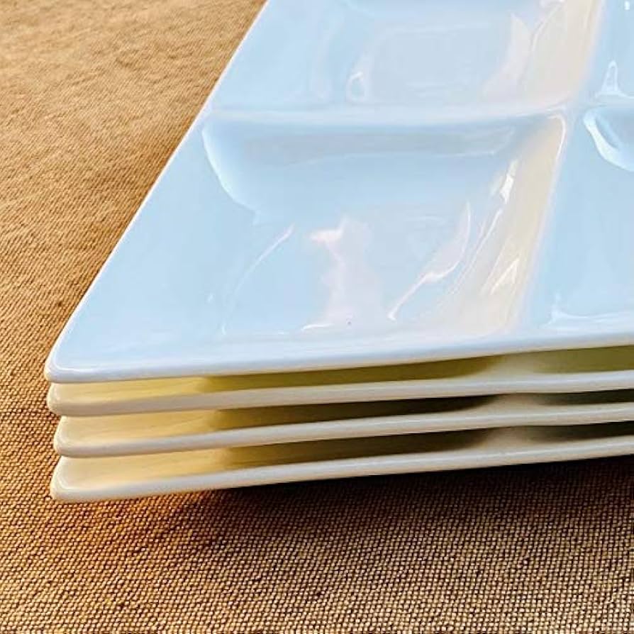 Amazon.co.jp: 西田(Nishida) 菱型4つ仕切り盛皿 盛皿 仕切り皿