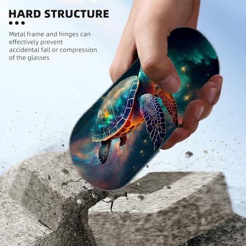 Image of Hard Shell Eyeglasses Case, Travel Portable Protective Glasses Cover Box for Men and Women with Cleaning Cloth