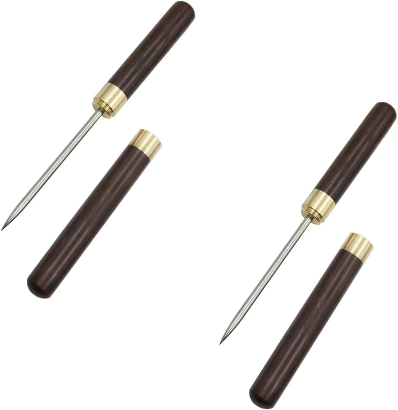 【Pack of 2】Ice Pick, Ice Pick Tool With Cover Non-Slip, Ice Picks Stainless Steel For Breaking Ice, Easy Grip, For Kitchen, Bars, Camping, Restaurant, Bartender (Ebony)