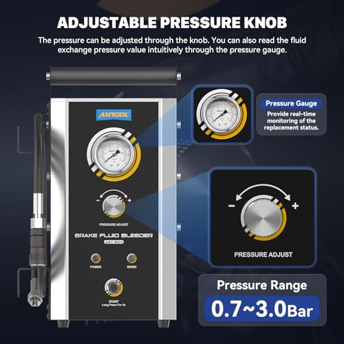Image of AUTOOL Brake Bleeder Kit Automotive Brake Fluid Bleeder Vacuum 0.7-3.0bar | Pressure Brake Bleeding Tool Machine 7 Adapters Automatic One Person