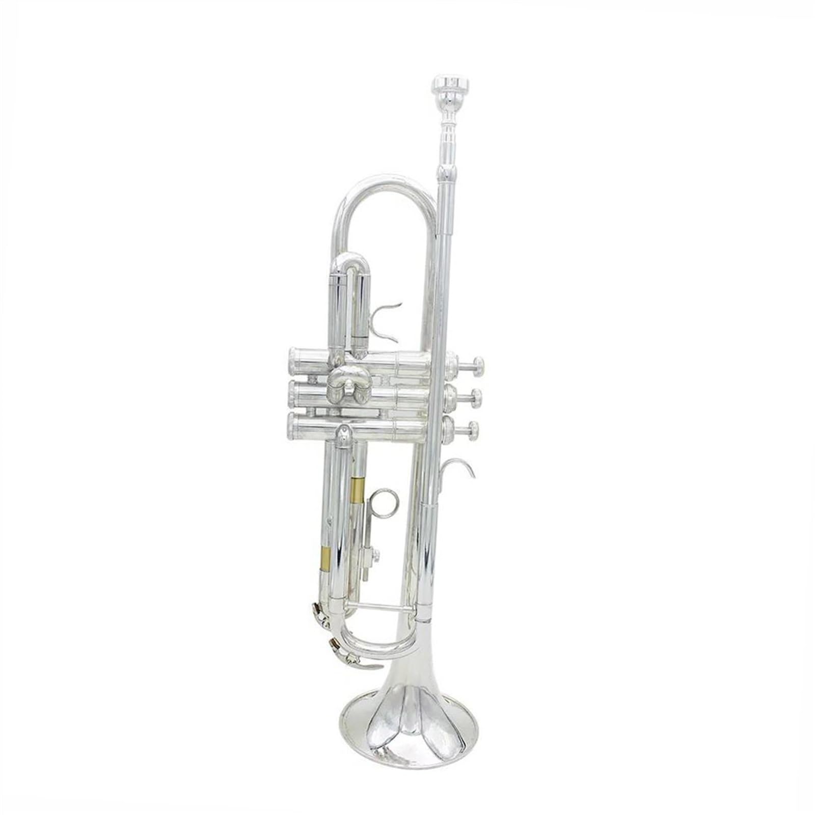Standard Trąbka Profesjonalna Trąbka Bb Mosiądz Złoty Malowany Wykwintny Trwały Mosiężny Instrument Muzyczny(Silver)