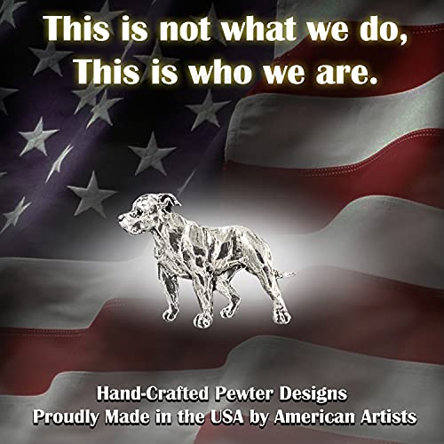 Pitt Bull Pin, Full Body, Pewter, D436F, 1 3/4 Inches, Handmade in the USA, Cute, Gift, Realistic Pittbull Pin, Metal, Lapel Pins, Hat Pin, Brooch, Over 90 Dog Breeds Available4