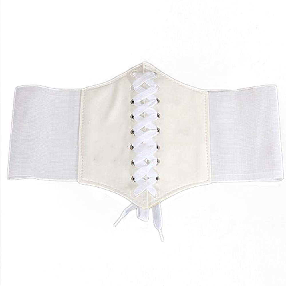 Women Girls Elastic Wide Band Elastic Tied Waspie Corset Waist Belt Bustiers Halloween Corsets Retro Stretch Ladies Waist