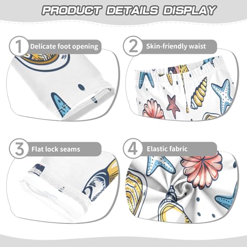 Toddler Girls Leggings Printed Yoga Pants Leggings Hand Drawn Seashells for Kids3