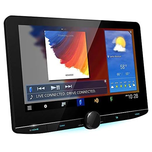 KENWOOD eXcelon Reference DMX1057XR 10.1" Digital Multimedia Bluetooth Car Stereo with USB, 10.1" Floating Touchscreen HD Display, AM/FM HD Radio, Double DIN, Apple CarPlay or Android Auto, SiriusXM